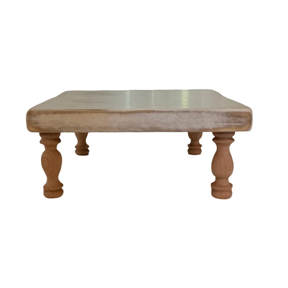 Rustic Distressed White Wood Pedestal Riser Stand Square Farmhouse Decor Tray - Picture 6 of 6